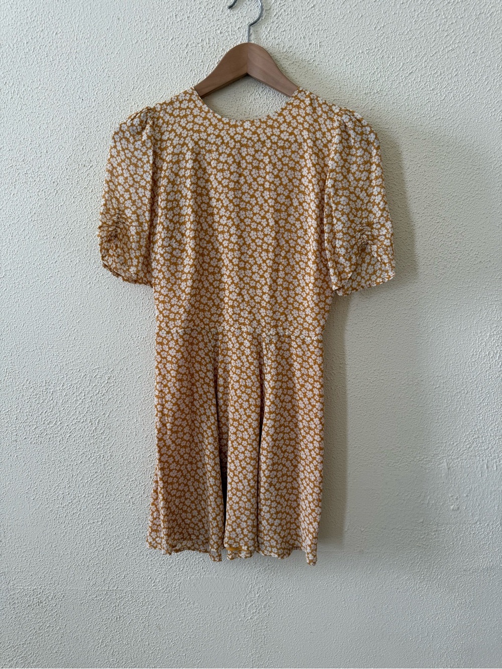 Reformation Gracie Yellow Floral Mini Dress 0